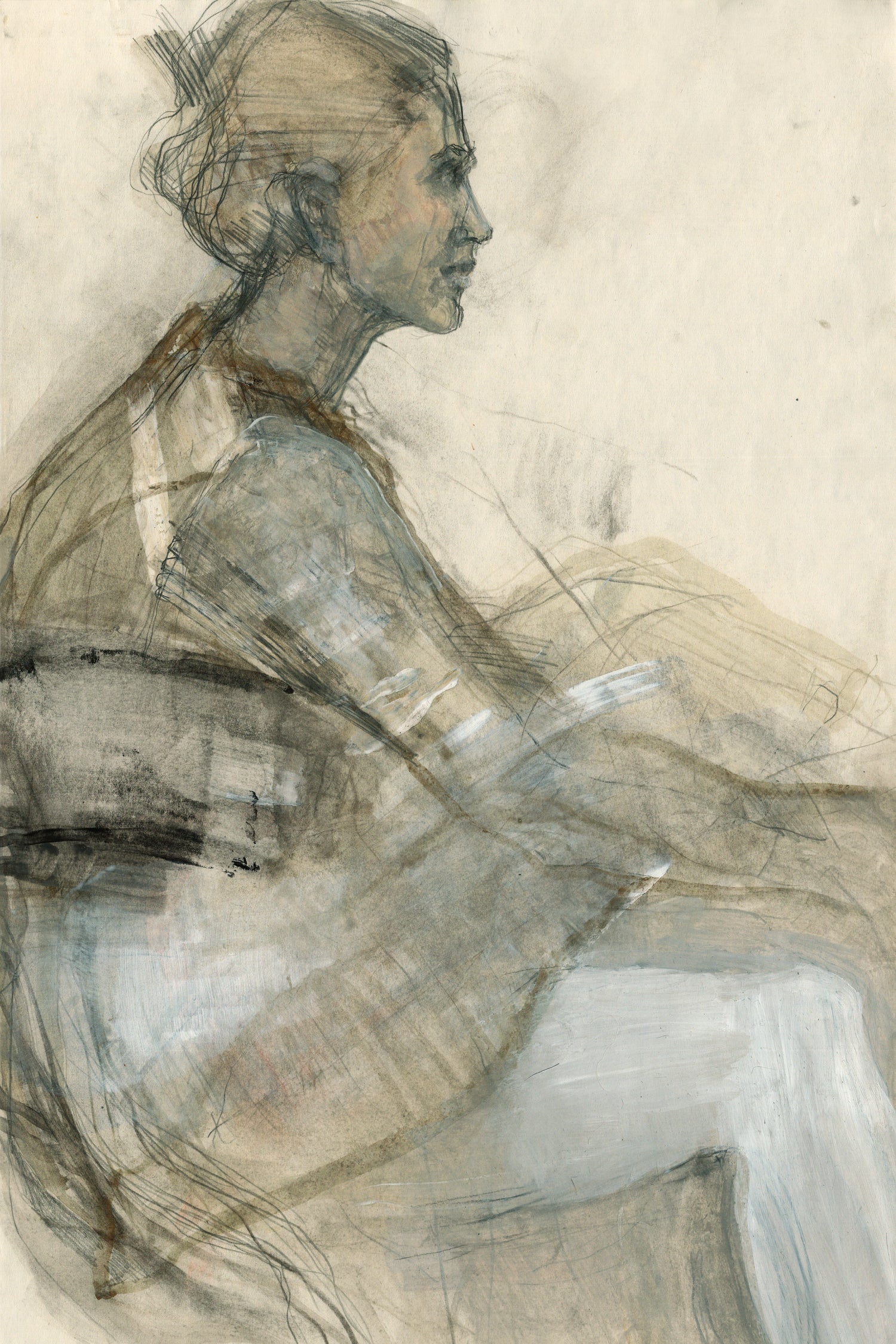 Sketch of a Woman Figure by Ute Rathmann on GIANT ART - portrait drawing figurative portrait drawing