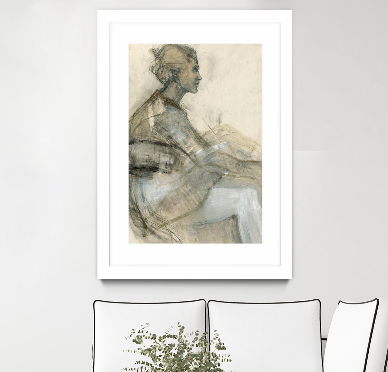 Sketch of a Woman Figure by Ute Rathmann on GIANT ART - portrait drawing figurative portrait drawing