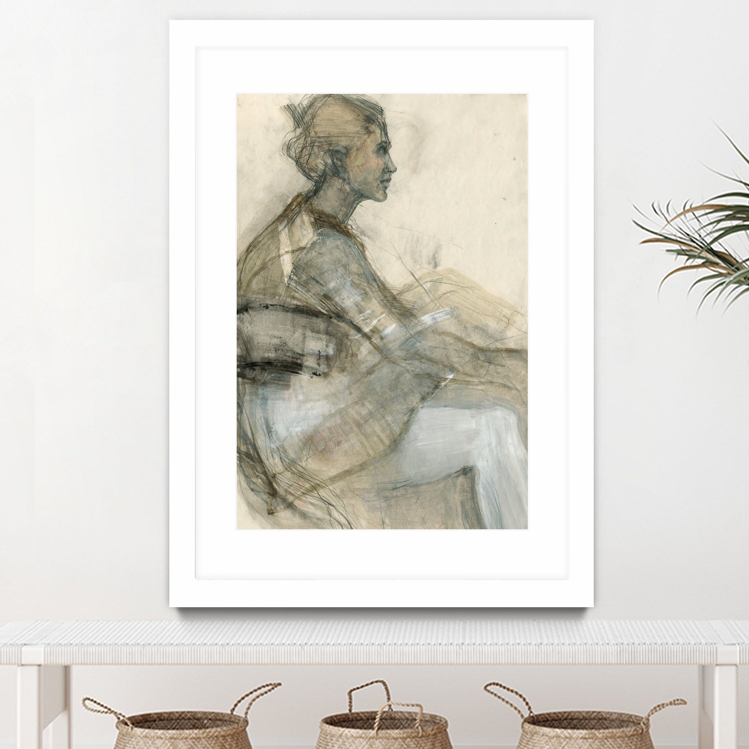 Sketch of a Woman Figure by Ute Rathmann on GIANT ART - portrait drawing figurative portrait drawing