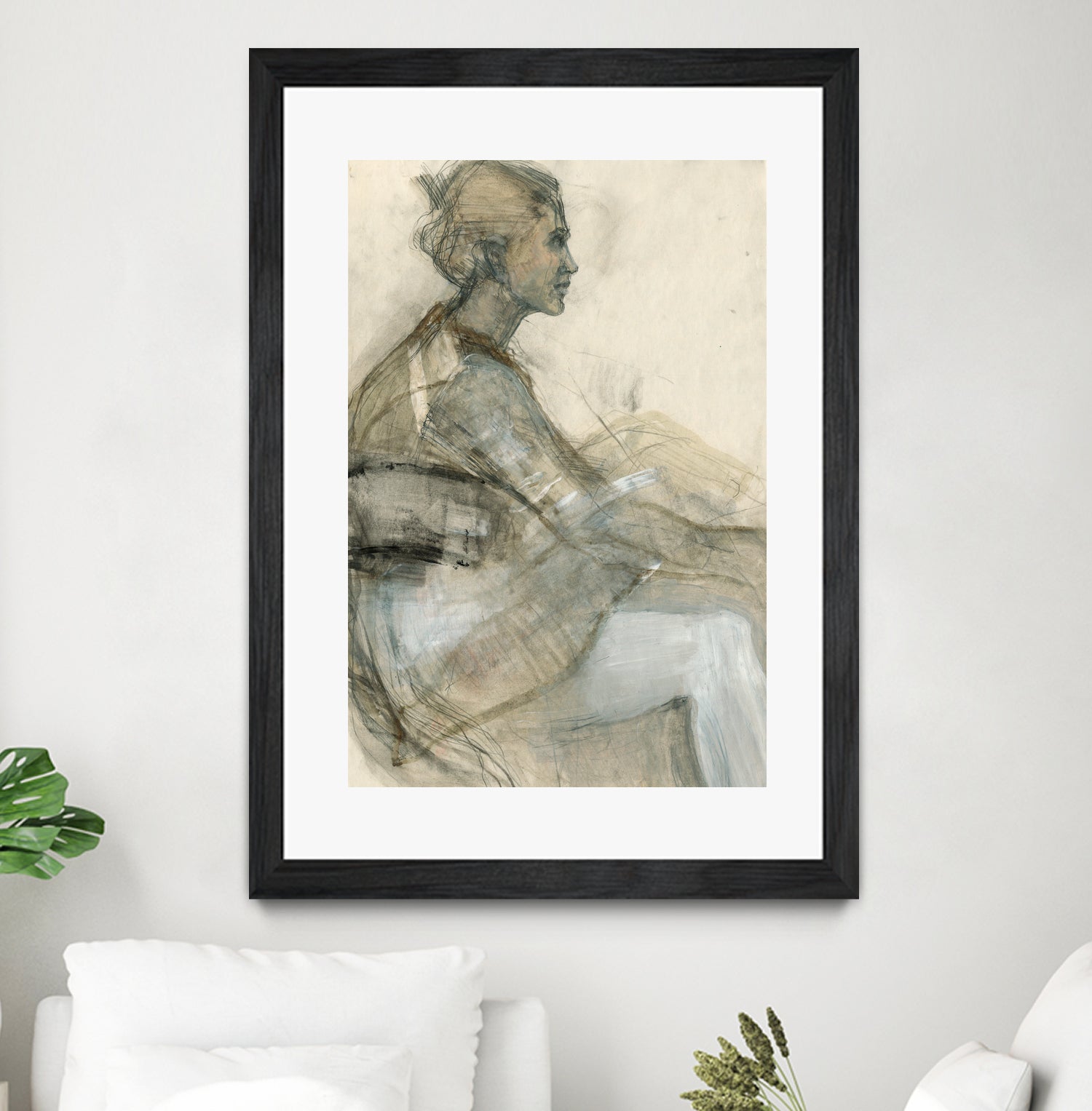 Sketch of a Woman Figure by Ute Rathmann on GIANT ART - portrait drawing figurative portrait drawing