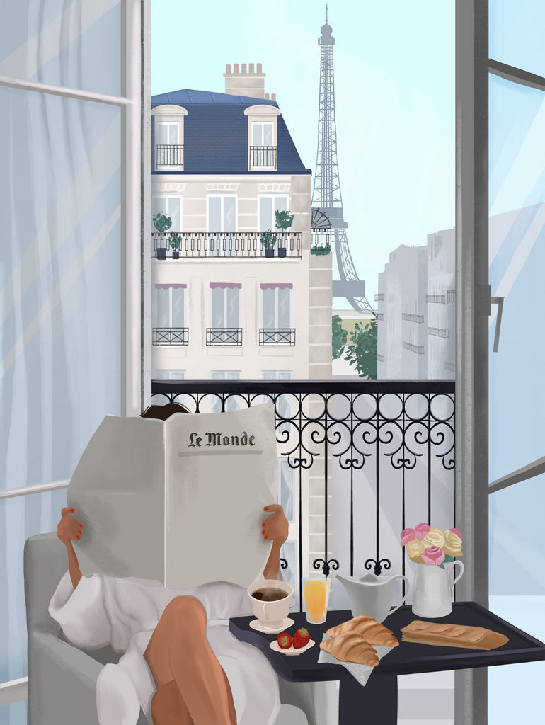 Paris Balcony by Petra Lizde on GIANT ART - illustration  paris 