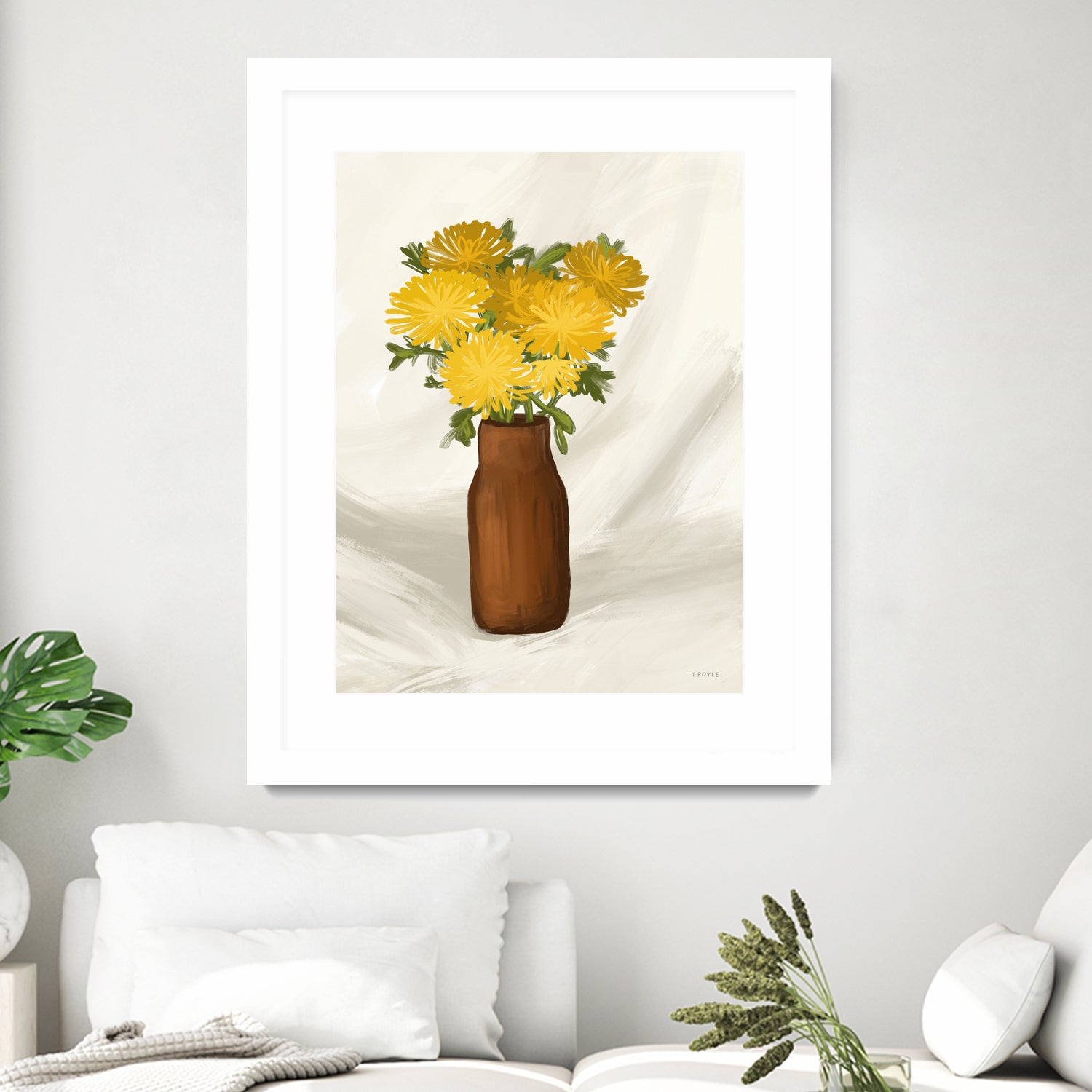Vase of Flowers in Yellow by Tara on GIANT ART - royle