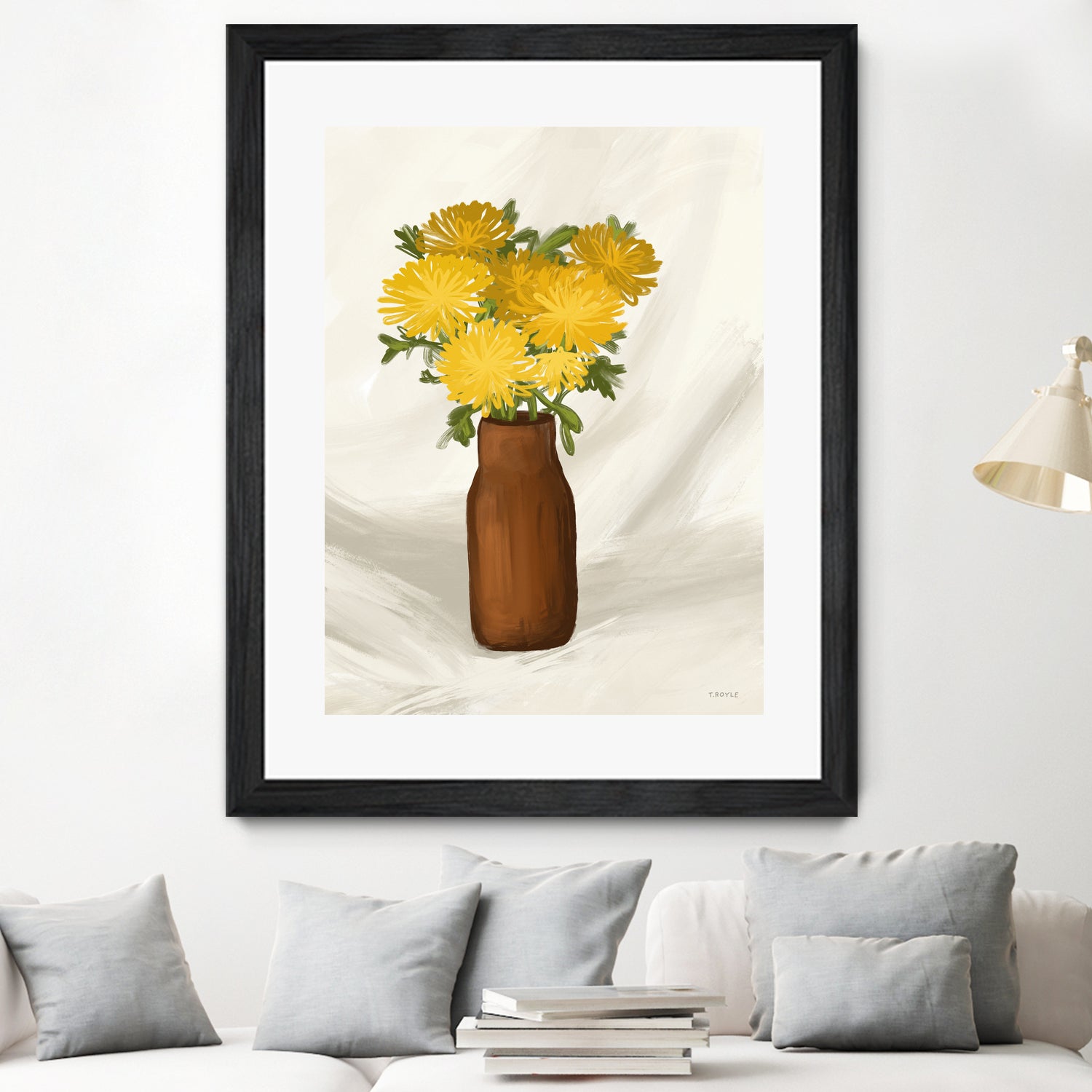 Vase of Flowers in Yellow by Tara on GIANT ART - royle