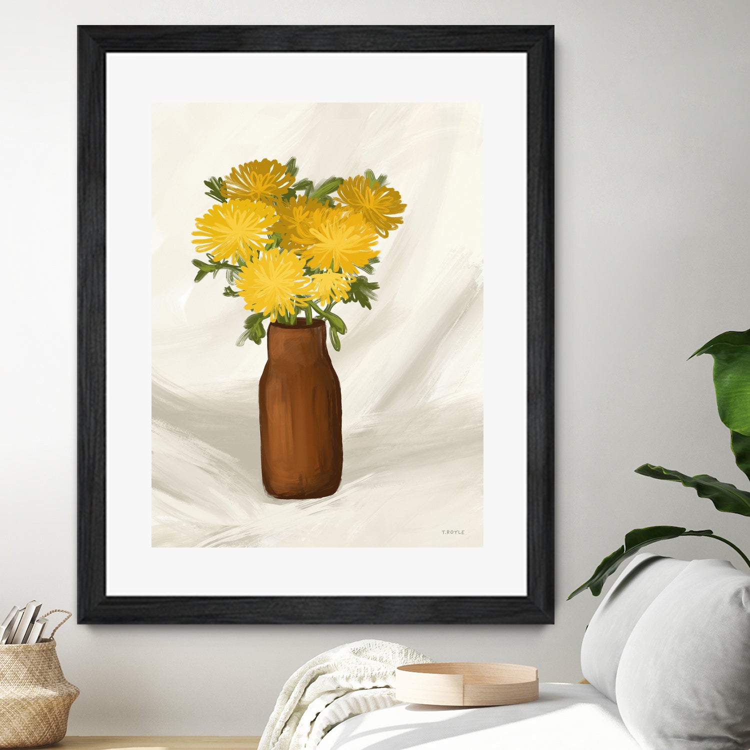 Vase of Flowers in Yellow by Tara on GIANT ART - royle