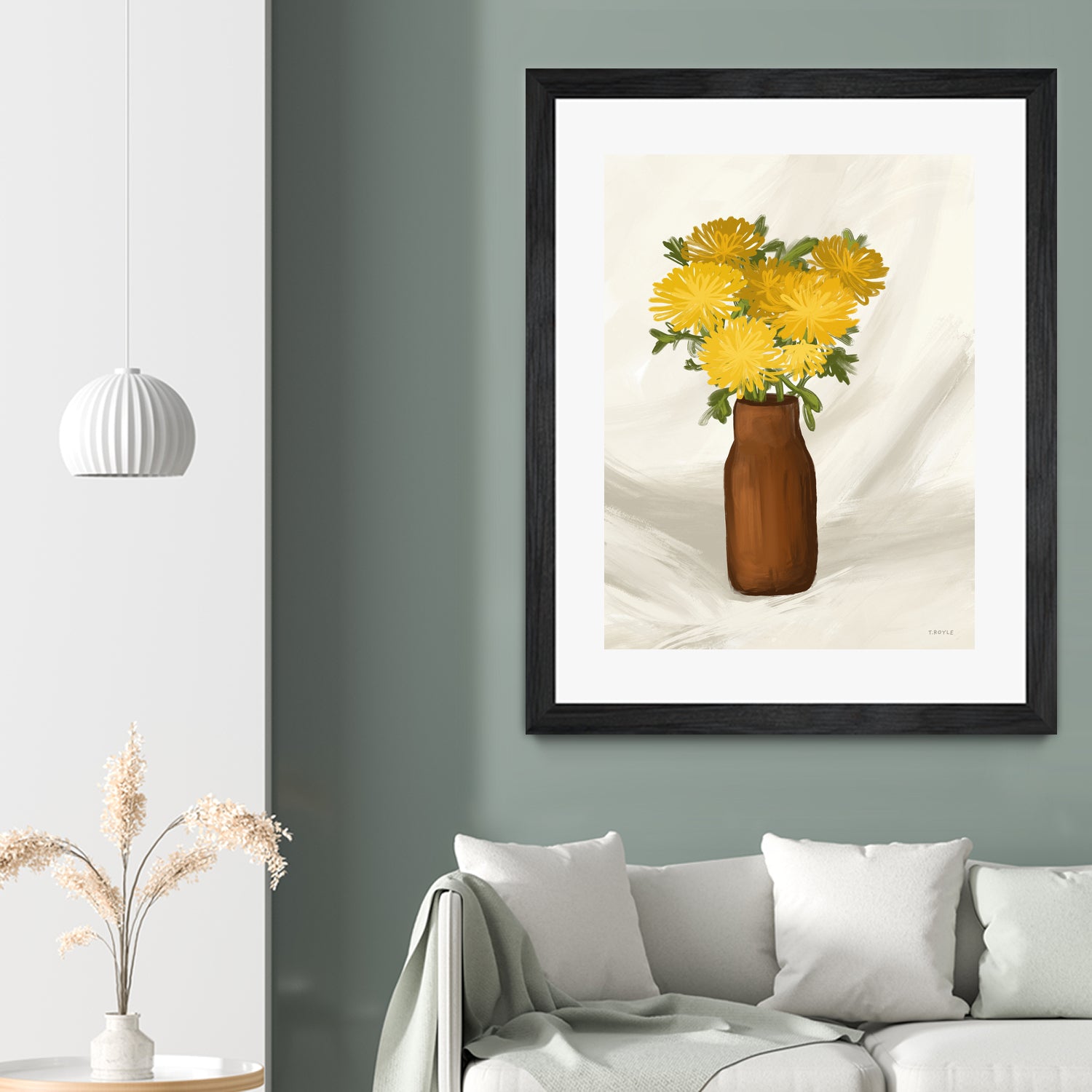 Vase of Flowers in Yellow by Tara on GIANT ART - royle
