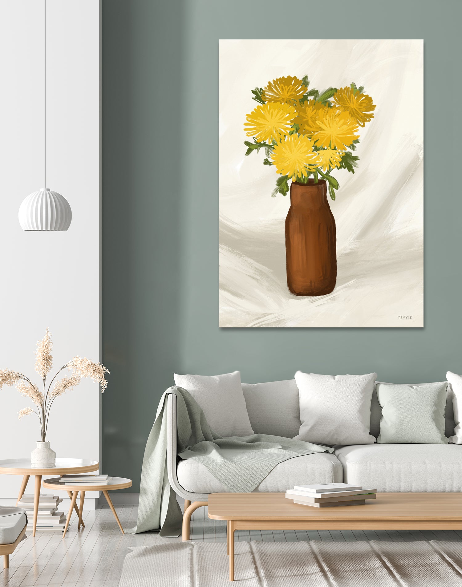 Vase of Flowers in Yellow by Tara on GIANT ART - royle