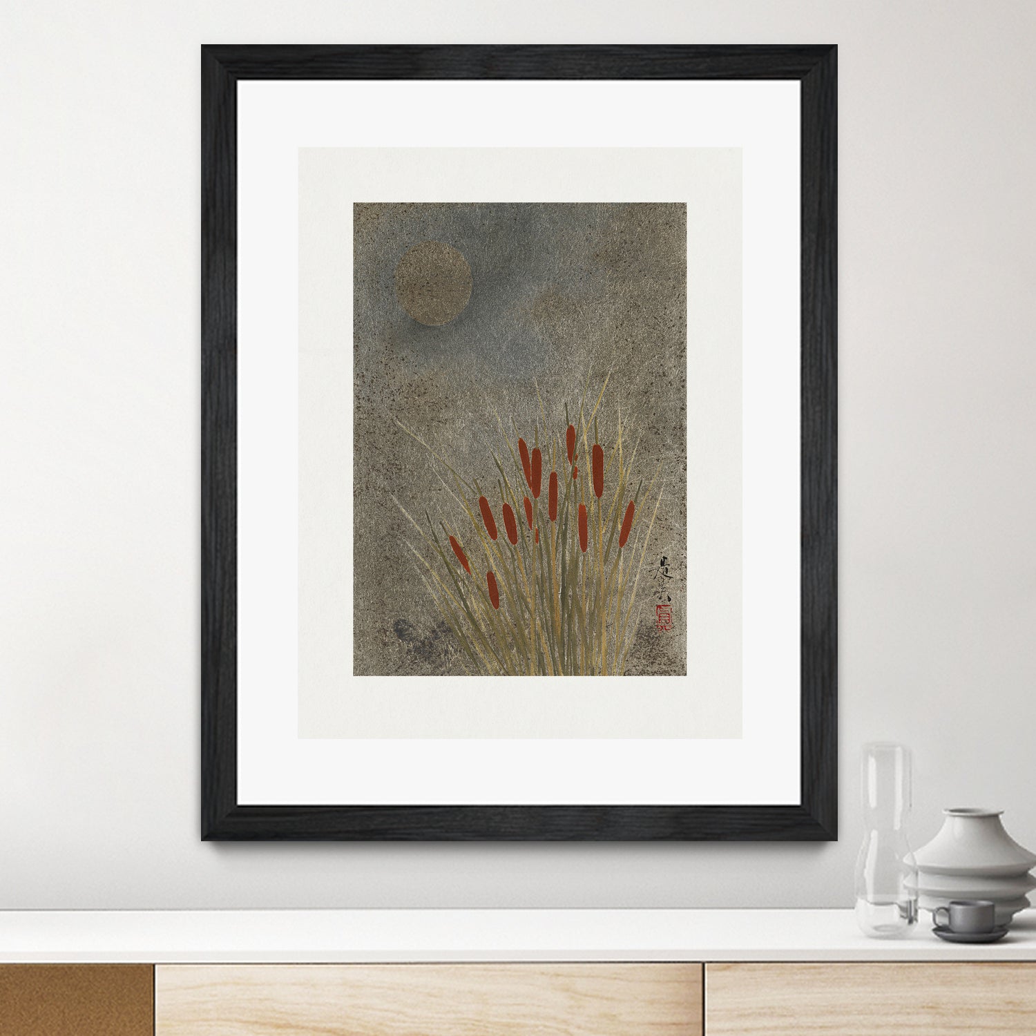 Japanese Grass Field At Night (1807a¬Ä¬ì1891) by Shibata Zeshin on GIANT ART - 9449 illustration