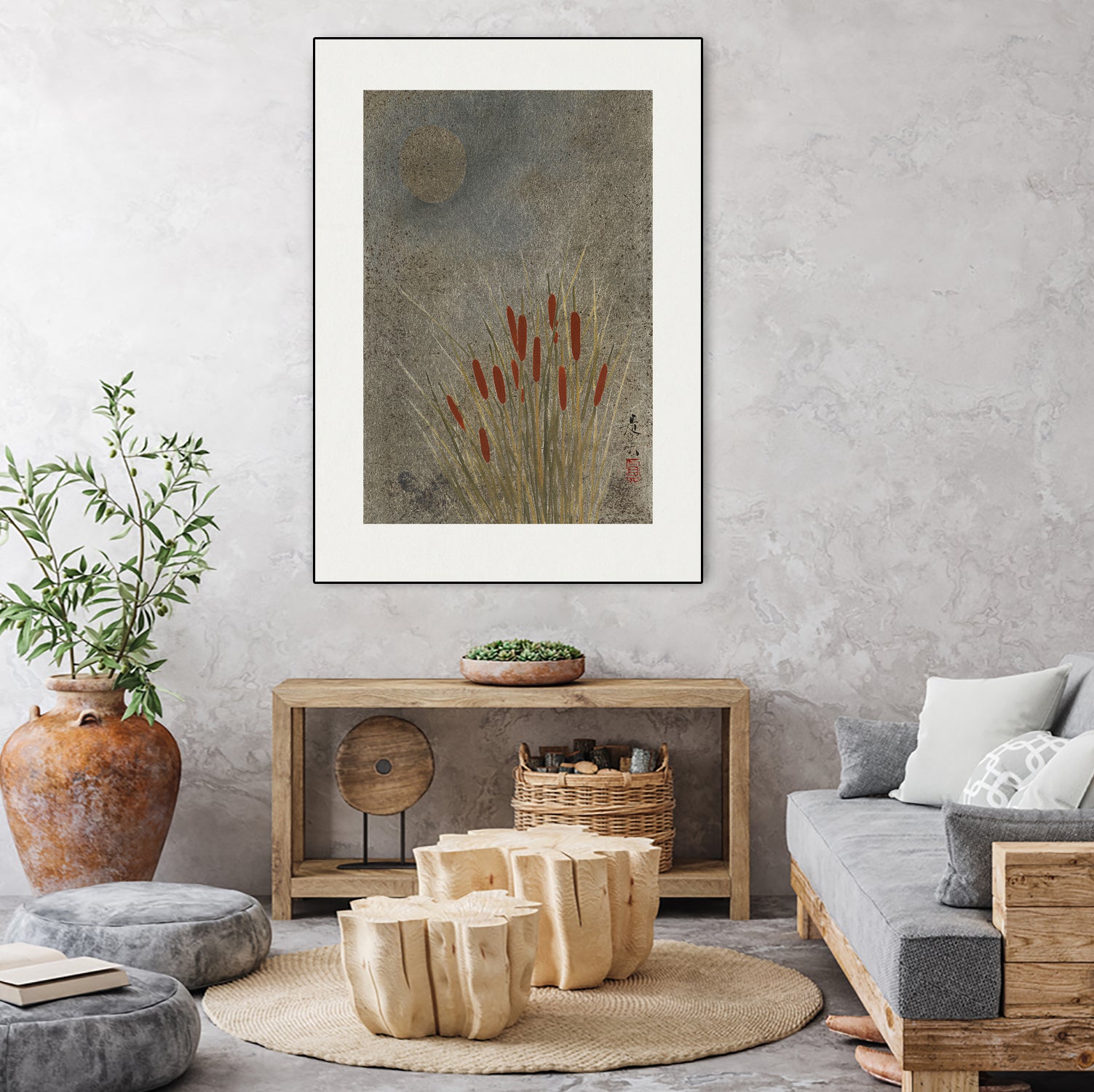 Japanese Grass Field At Night (1807a¬Ä¬ì1891) by Shibata Zeshin on GIANT ART - 9449 illustration