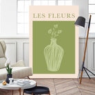 Potted Florals Beige and Green by Grace Digital Art on GIANT ART - flowers and plants text