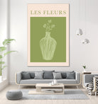Potted Florals Beige and Green by Grace Digital Art on GIANT ART - flowers and plants text