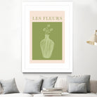 Potted Florals Beige and Green by Grace Digital Art on GIANT ART - flowers and plants text
