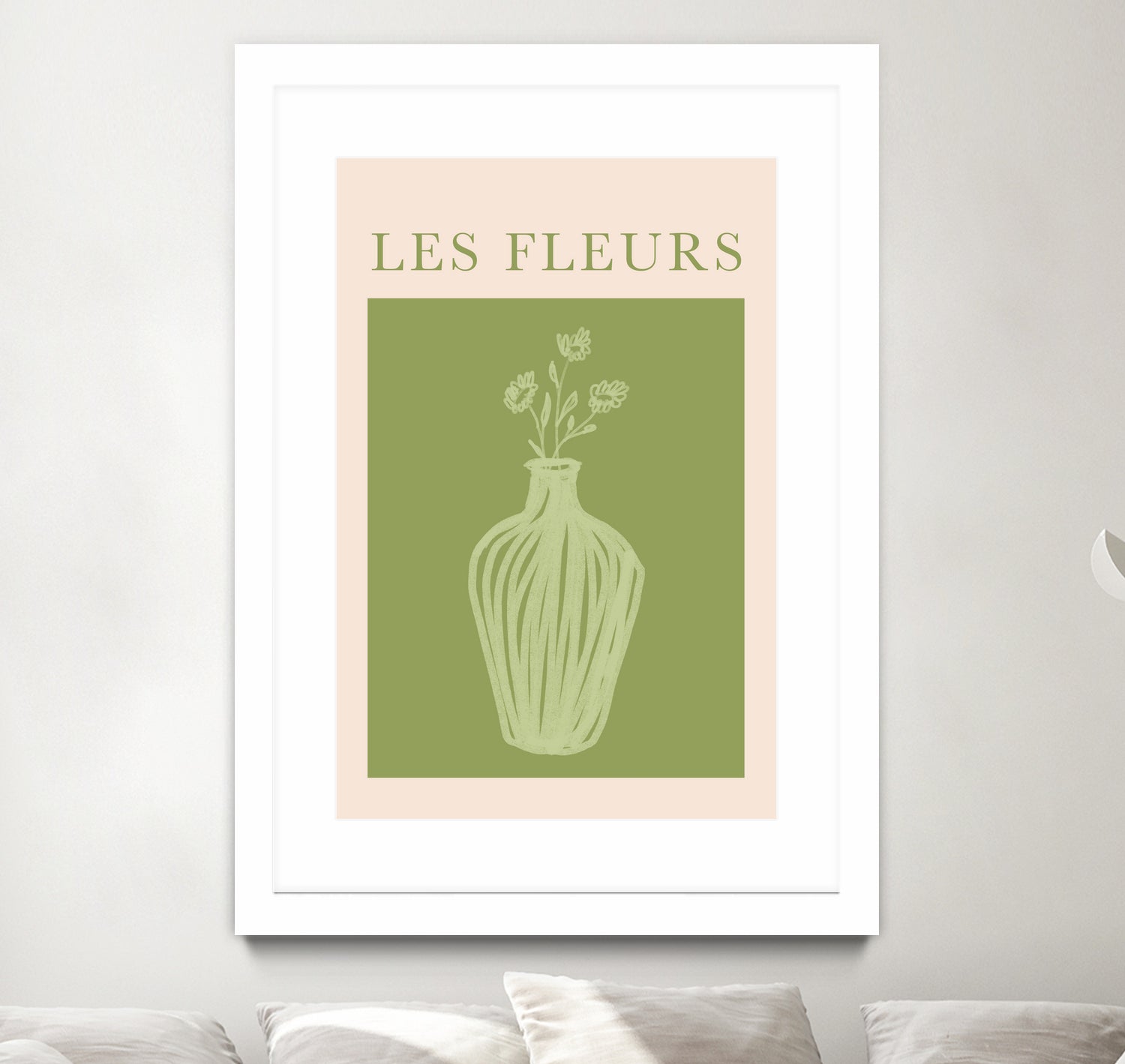 Potted Florals Beige and Green by Grace Digital Art on GIANT ART - flowers and plants text