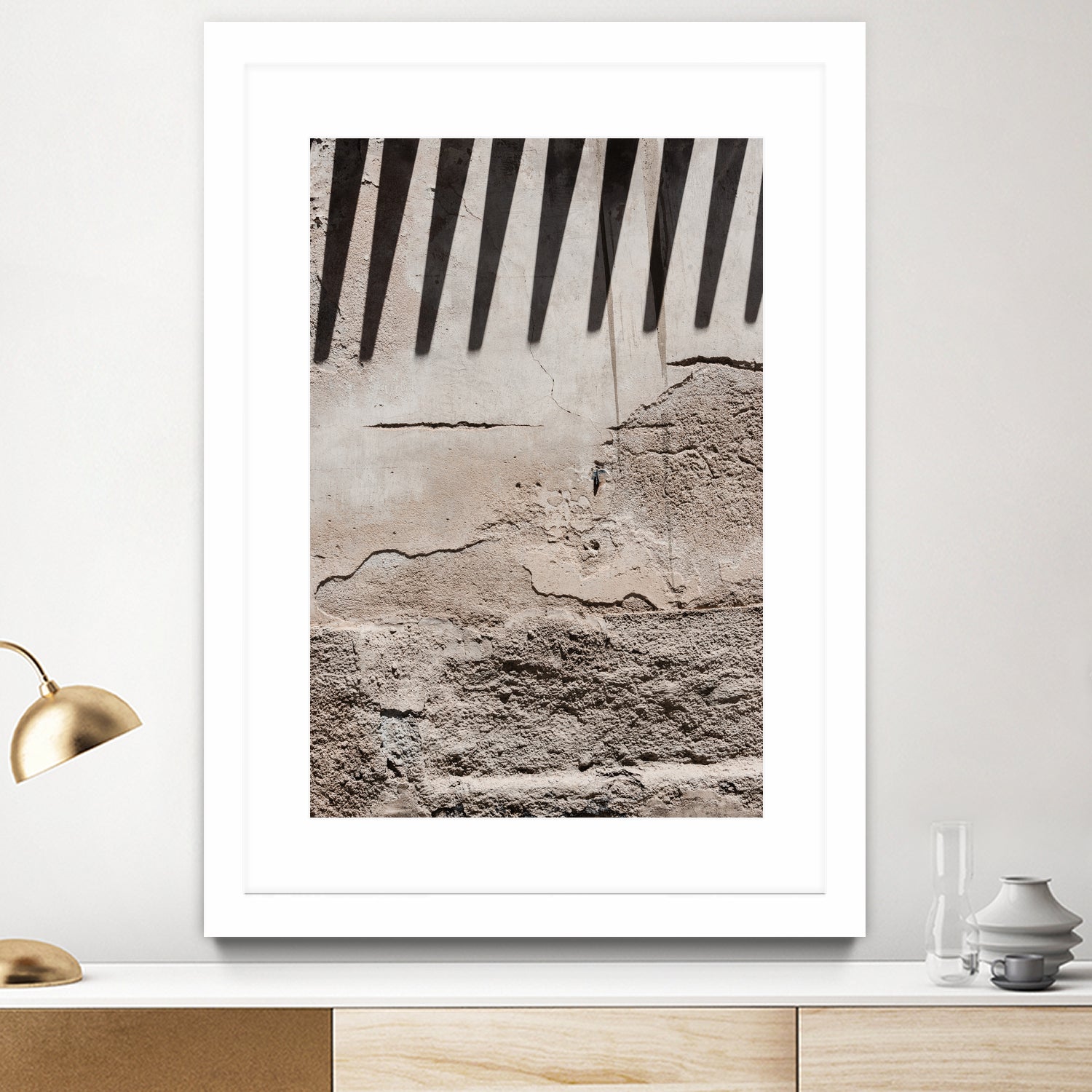 Shadow of lines at vintage wall by Photolovers on GIANT ART - abstract ground