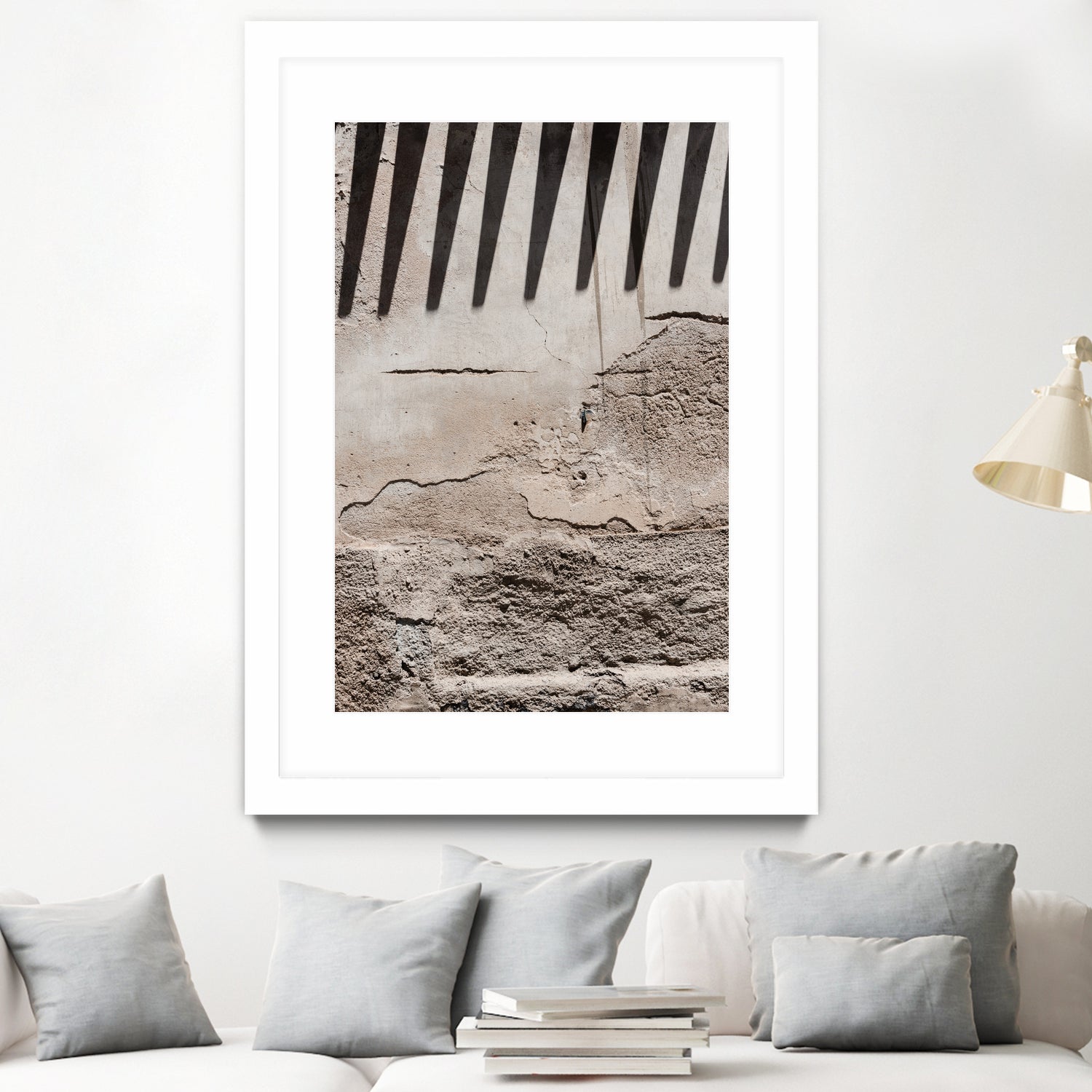 Shadow of lines at vintage wall by Photolovers on GIANT ART - abstract ground