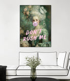 Marie Antoinette Dont Rush Me by Talitha McQueen on GIANT ART - pink contemporary  human face,flower,text,clothing,painting,doll,poster,person,fashion,flowers,flora,floral,botanical,flowers and plants,botanicals,word,words,painted,paint,painterly,people,portrait,figurative