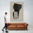 Checkered Abstraction by MIUUS STUDIO on GIANT ART - black shapes 