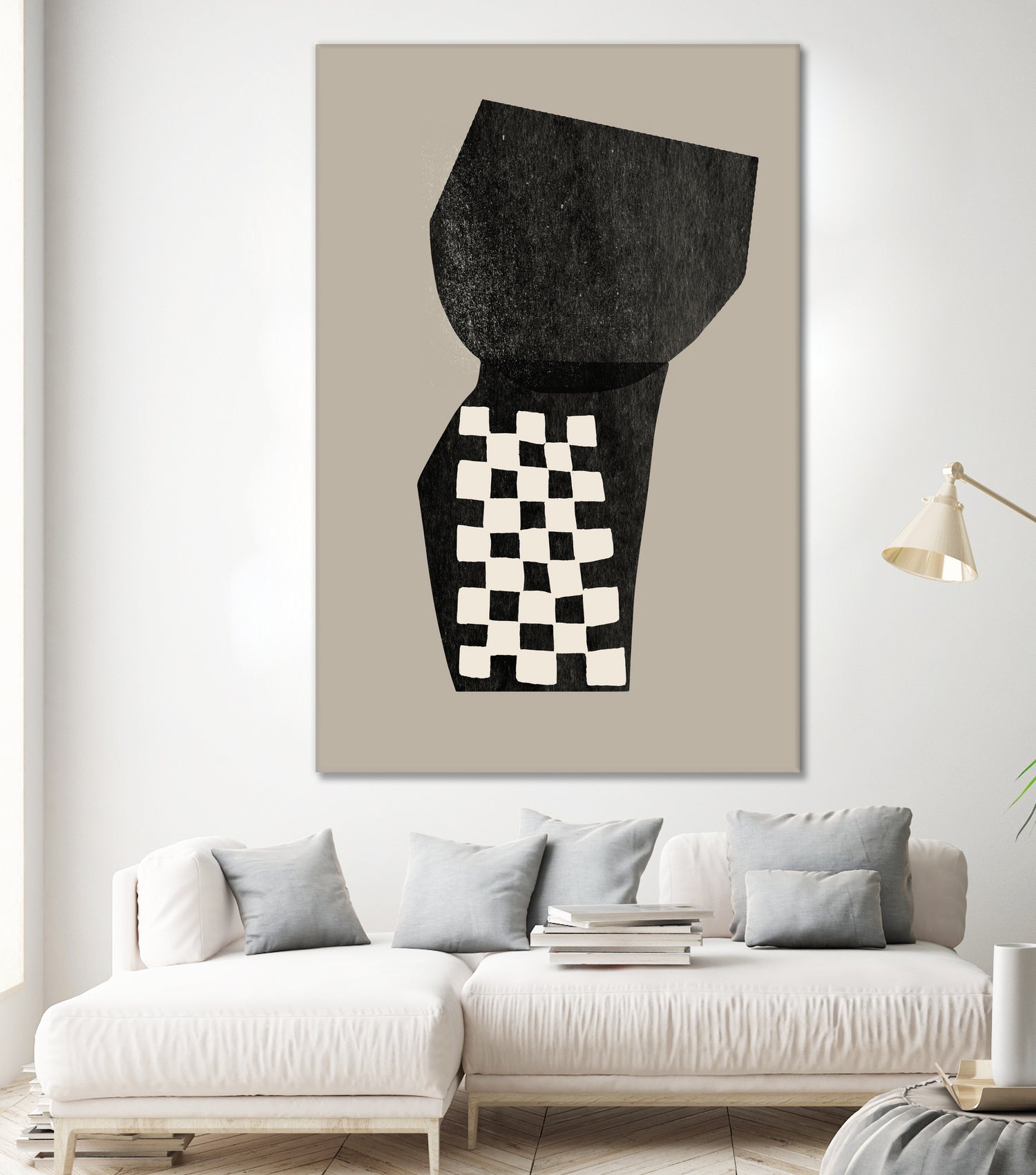 Checkered Abstraction by MIUUS STUDIO on GIANT ART - black shapes 