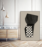 Checkered Abstraction by MIUUS STUDIO on GIANT ART - black shapes 