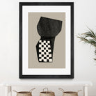 Checkered Abstraction by MIUUS STUDIO on GIANT ART - black shapes 
