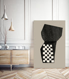 Checkered Abstraction by MIUUS STUDIO on GIANT ART - black shapes 