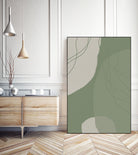 Modern Abstract Minimalist  Shapes In Sage and White  0008 by Dina Dankers on GIANT ART - abstract drawing