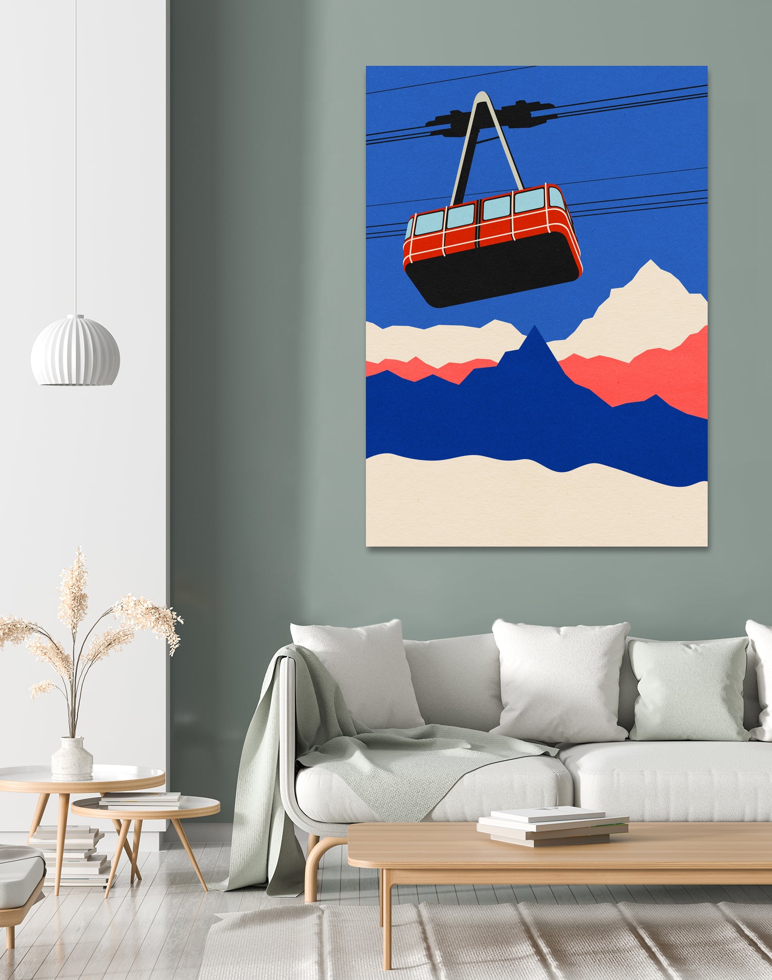 Ski Mountains by Rosi Feist on GIANT ART - illustration ski tow