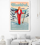 The Bluebird Daily Pinup Ski Art by The Whiskey Ginger on GIANT ART - figurative text