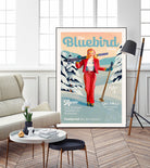 The Bluebird Daily Pinup Ski Art by The Whiskey Ginger on GIANT ART - figurative text