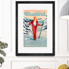 The Bluebird Daily Pinup Ski Art by The Whiskey Ginger on GIANT ART - figurative text