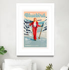 The Bluebird Daily Pinup Ski Art by The Whiskey Ginger on GIANT ART - figurative text