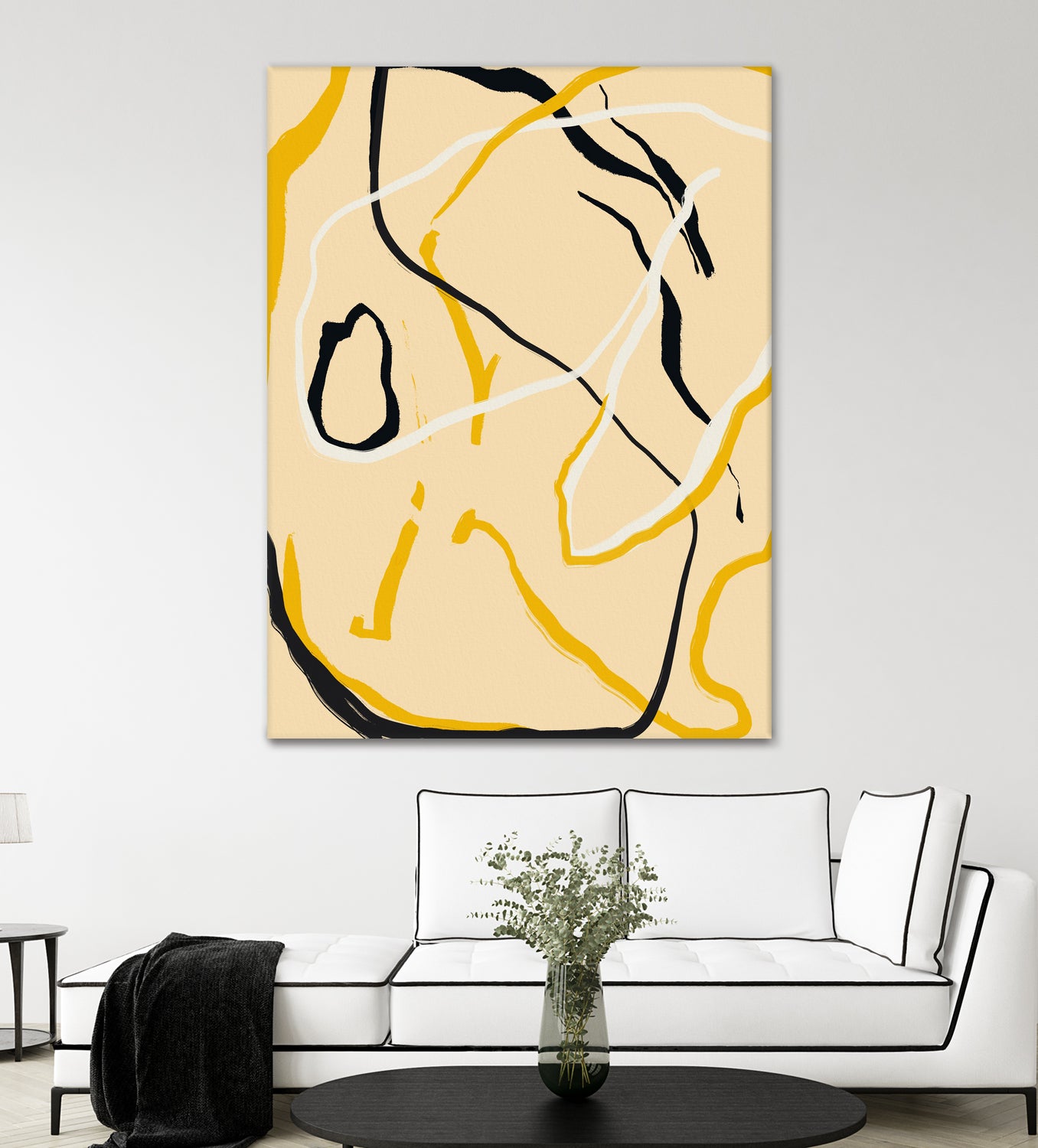 Golden Flow Lines by Little Dean on GIANT ART - line art abstract art