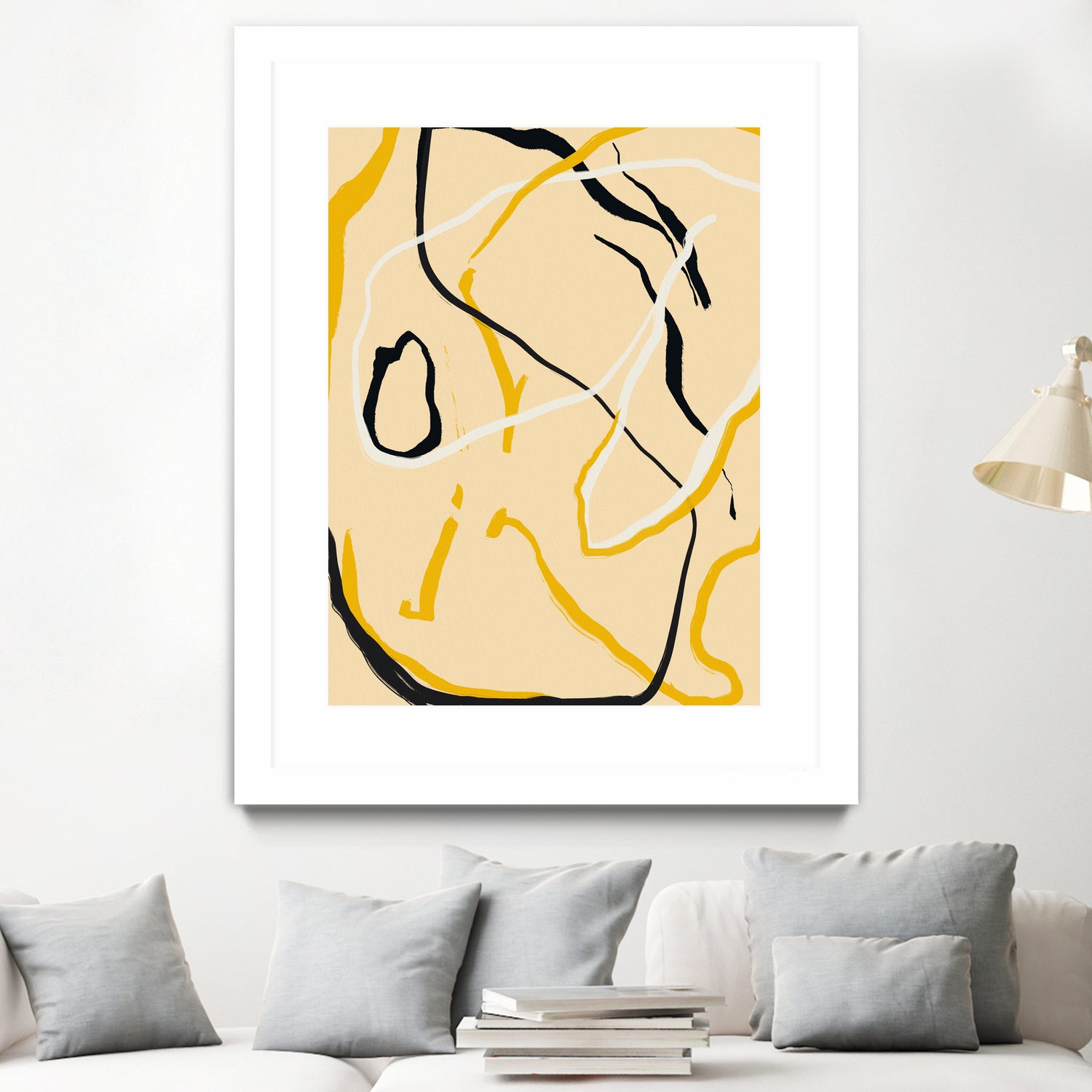 Golden Flow Lines by Little Dean on GIANT ART - line art abstract art