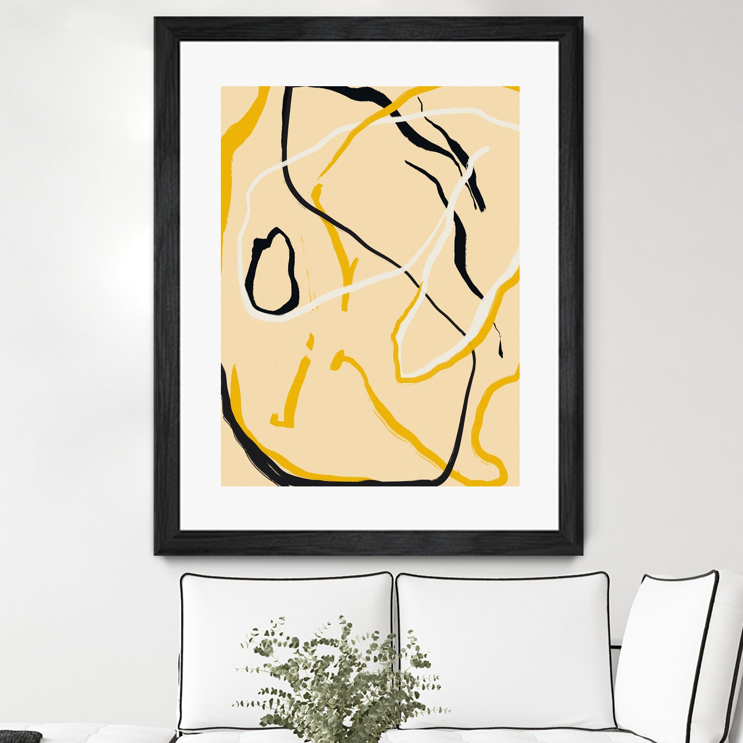 Golden Flow Lines by Little Dean on GIANT ART - line art abstract art