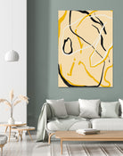 Golden Flow Lines by Little Dean on GIANT ART - line art abstract art
