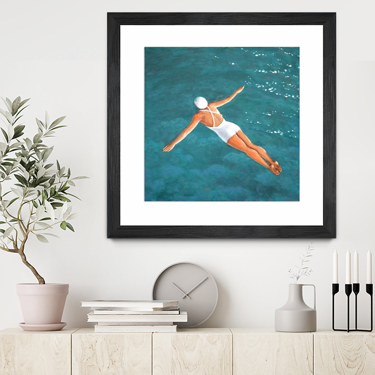 High Diver Above Water by Sarah Morrissette on GIANT ART - landscape woman