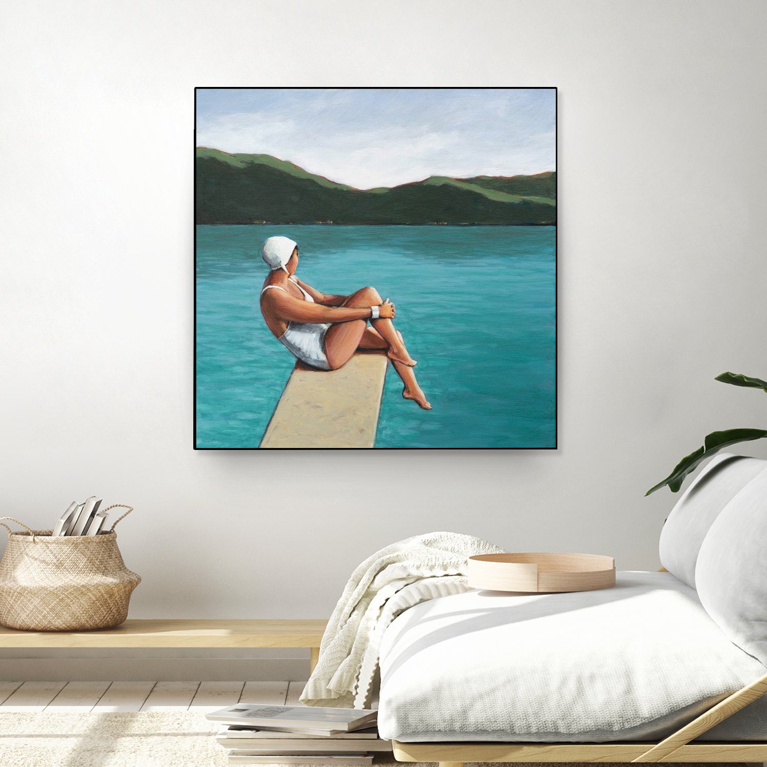 Swimmer At Lake by Sarah Morrissette on GIANT ART - figurative diving board