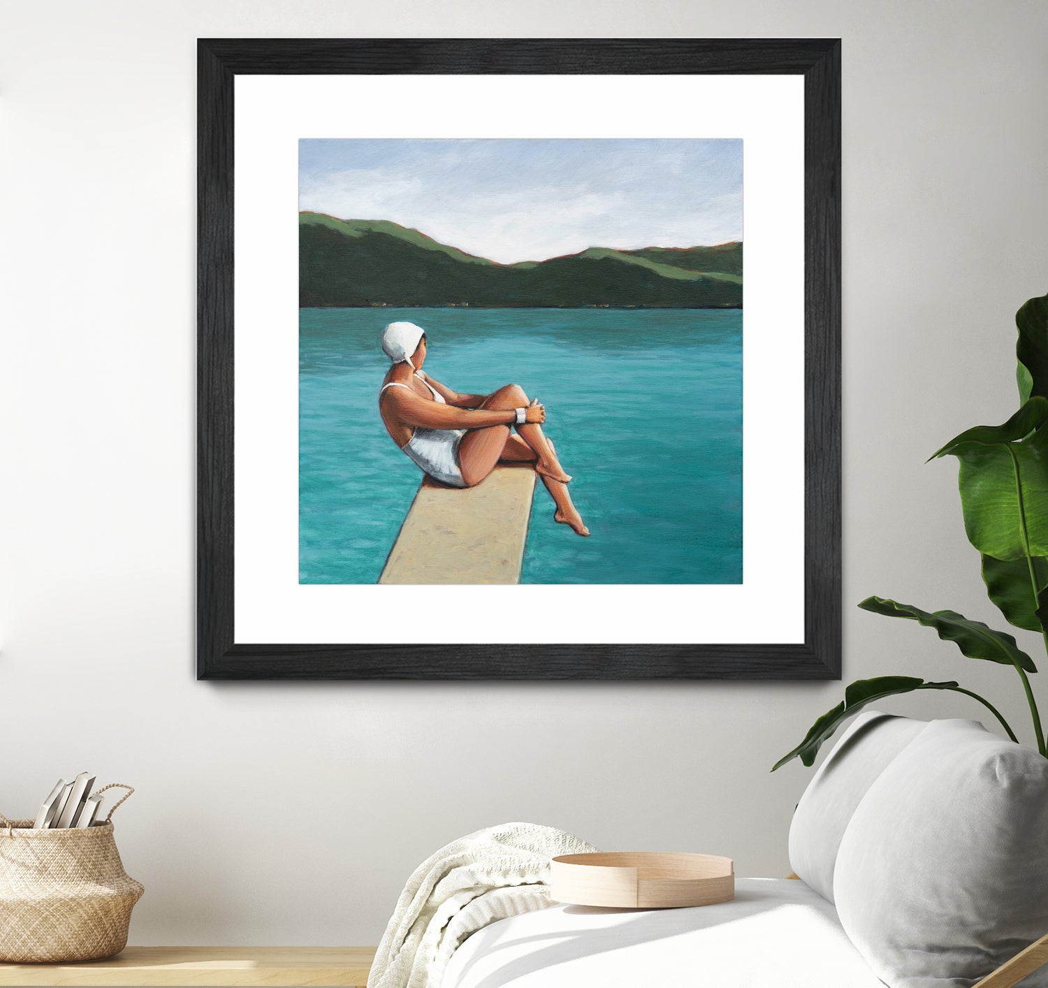 Swimmer At Lake by Sarah Morrissette on GIANT ART - figurative diving board