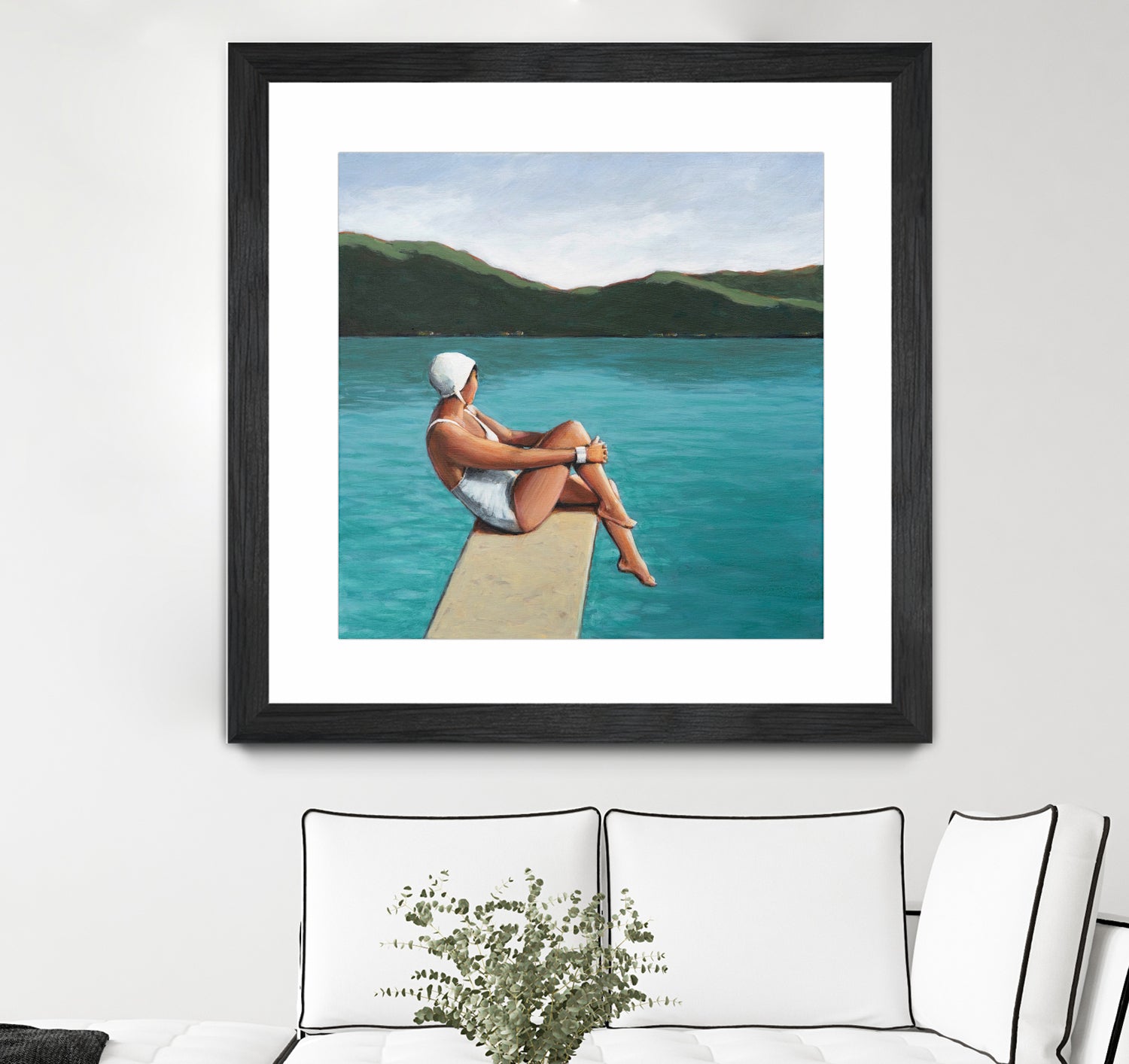 Swimmer At Lake by Sarah Morrissette on GIANT ART - figurative diving board