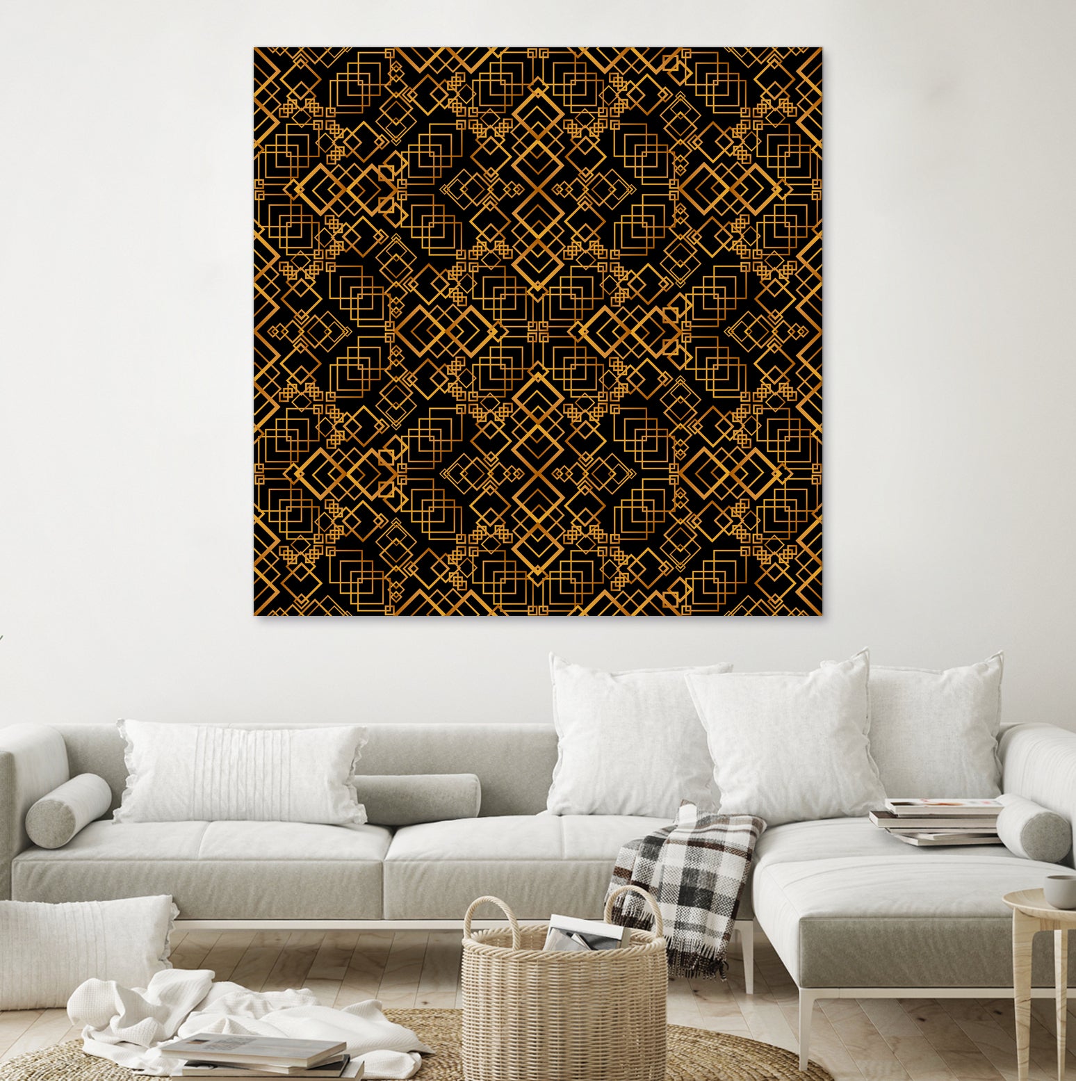 Golden Maze Pattern by Marika Barsrsind on GIANT ART - 8000 illustration