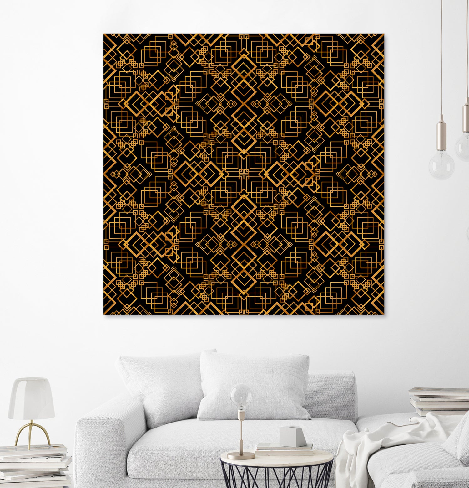 Golden Maze Pattern by Marika Barsrsind on GIANT ART - 8000 illustration