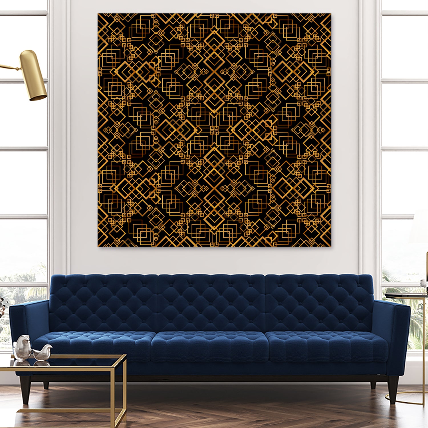 Golden Maze Pattern by Marika Barsrsind on GIANT ART - 8000 illustration