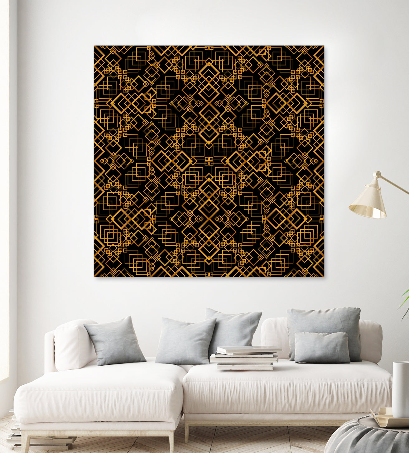 Golden Maze Pattern by Marika Barsrsind on GIANT ART - 8000 illustration