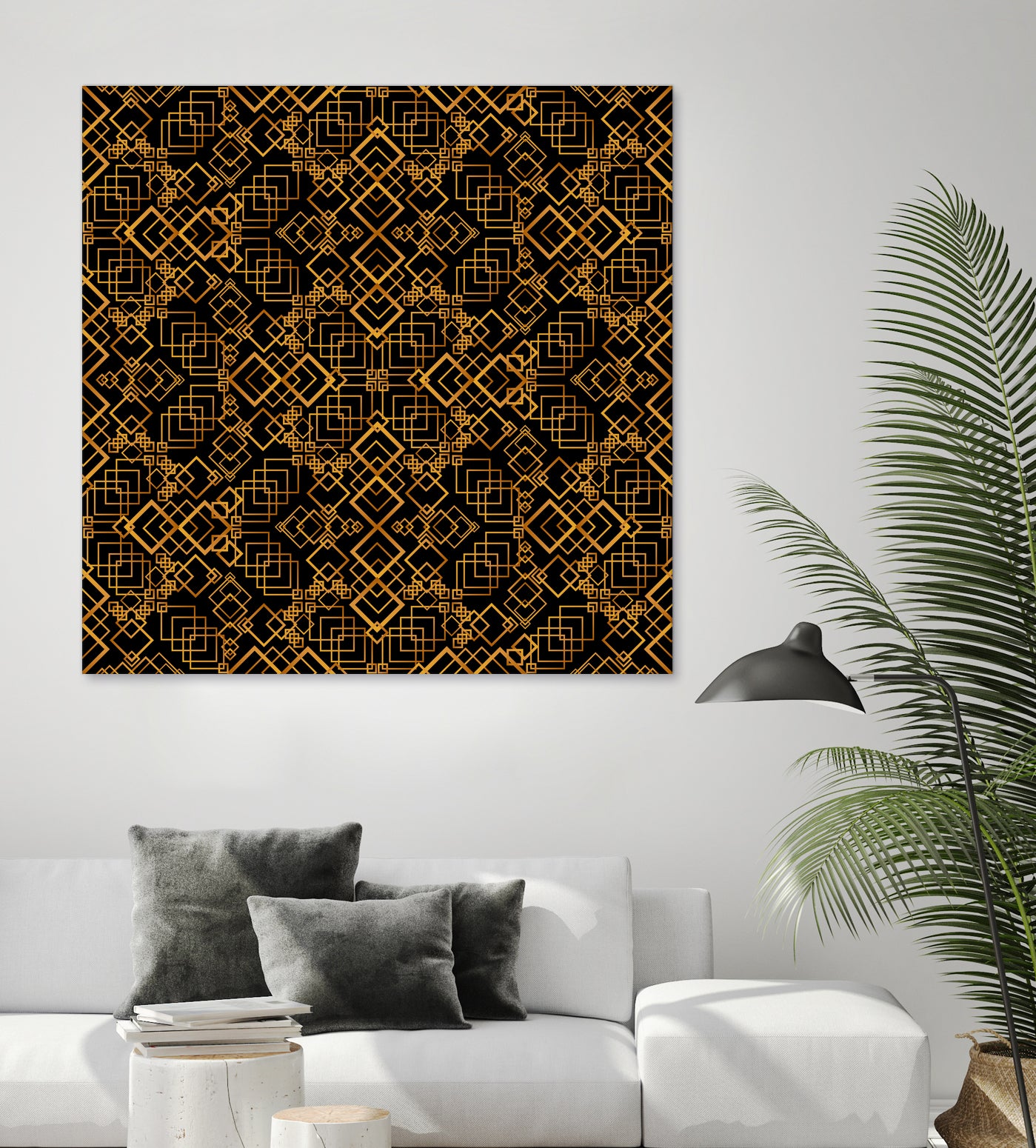 Golden Maze Pattern by Marika Barsrsind on GIANT ART - 8000 illustration