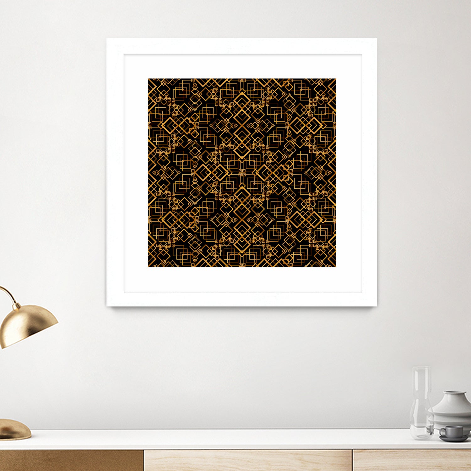 Golden Maze Pattern by Marika Barsrsind on GIANT ART - 8000 illustration