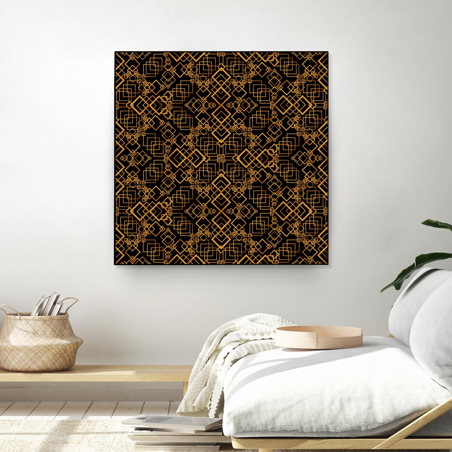 Golden Maze Pattern by Marika Barsrsind on GIANT ART - 8000 illustration