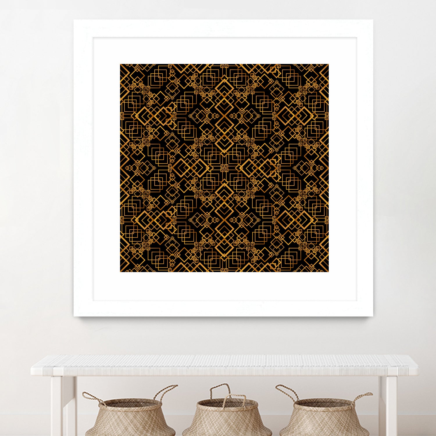 Golden Maze Pattern by Marika Barsrsind on GIANT ART - 8000 illustration