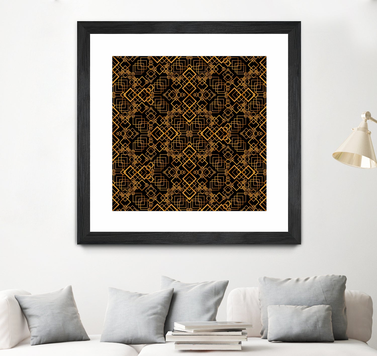 Golden Maze Pattern by Marika Barsrsind on GIANT ART - 8000 illustration