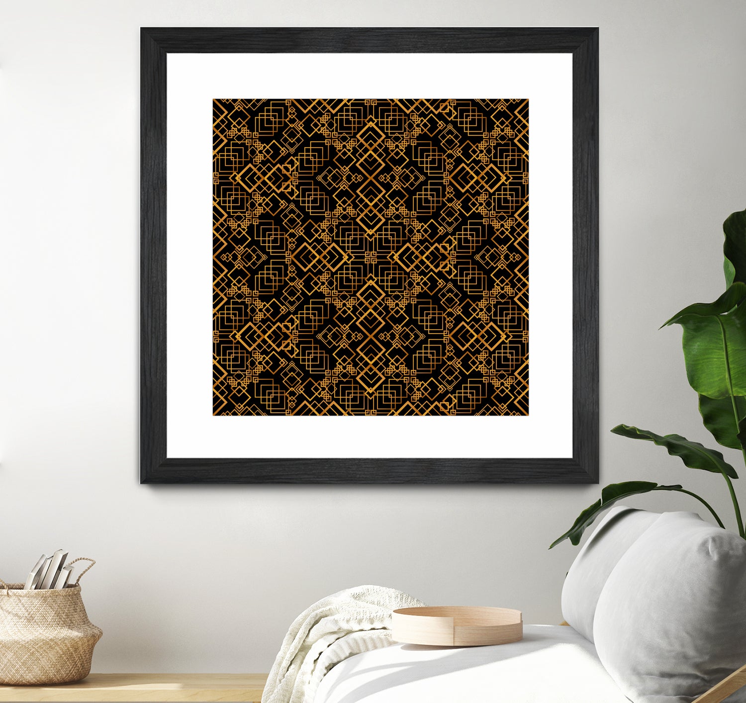 Golden Maze Pattern by Marika Barsrsind on GIANT ART - 8000 illustration
