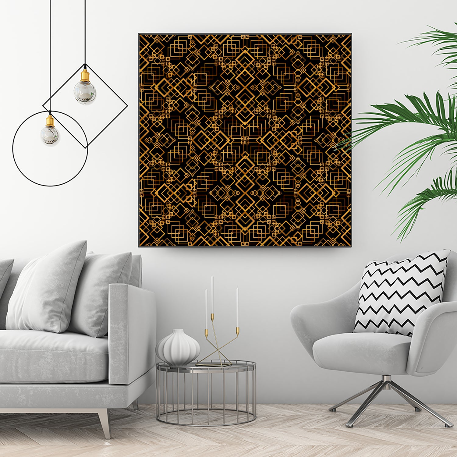 Golden Maze Pattern by Marika Barsrsind on GIANT ART - 8000 illustration