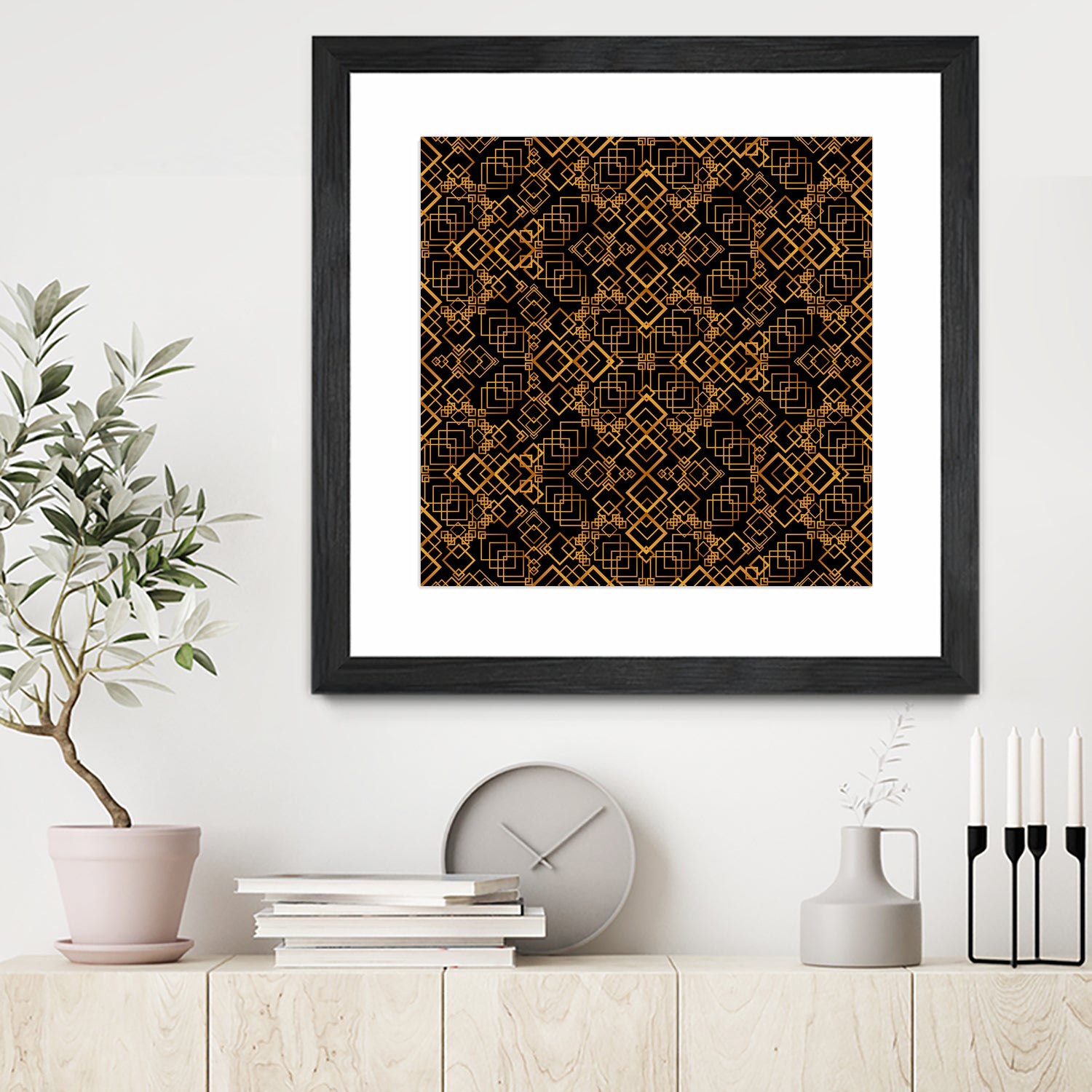 Golden Maze Pattern by Marika Barsrsind on GIANT ART - 8000 illustration
